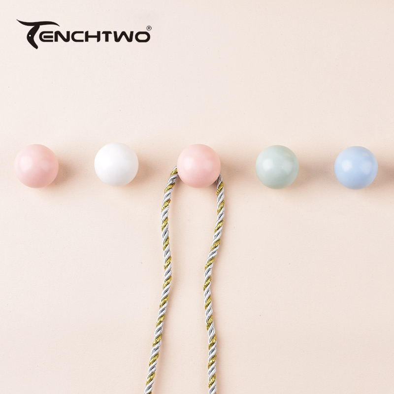 Furniture Hardware Brackets - Round Ceramic Hook Clothes Hanger Hook