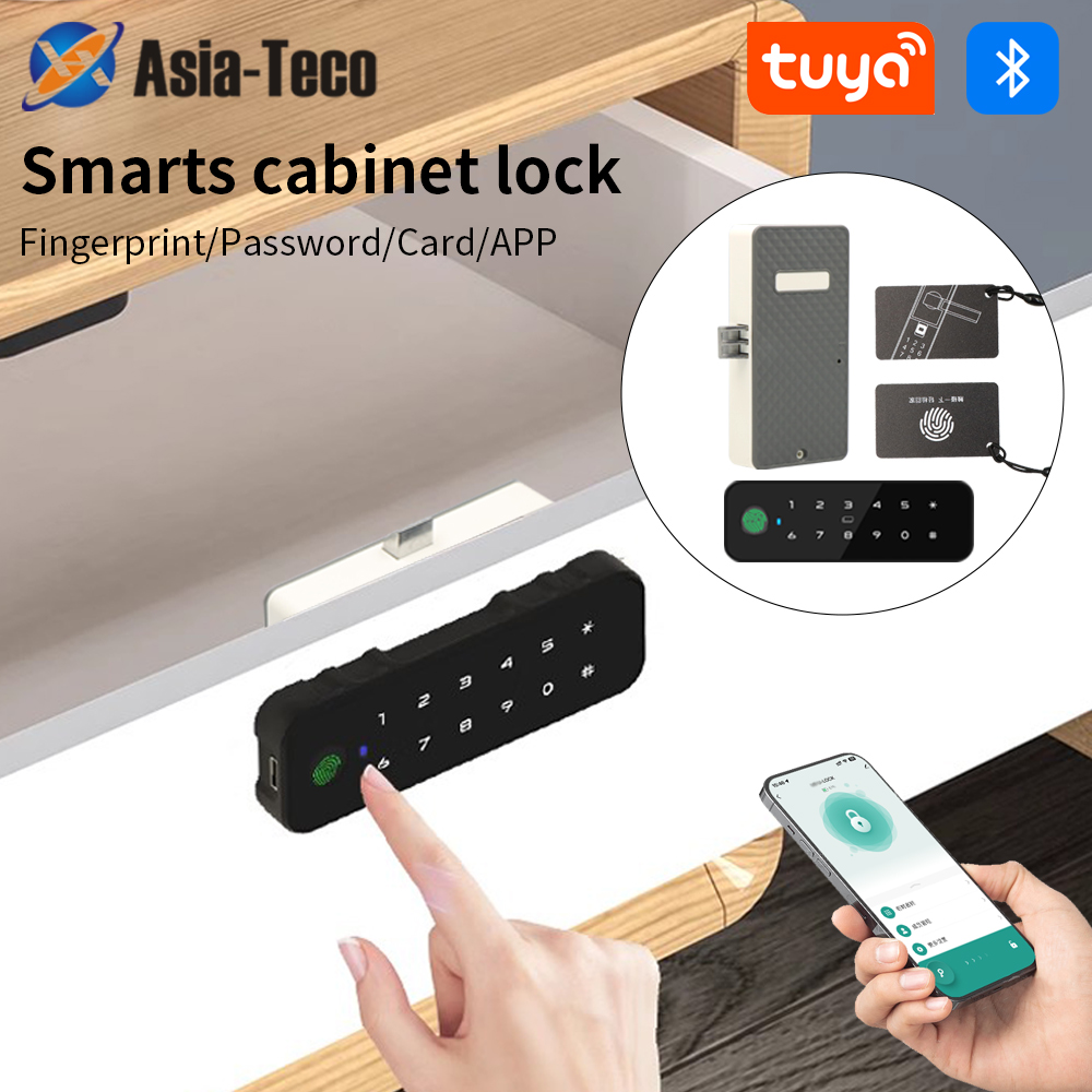Furniture Hardware Wood - Tuya Bluetooth Smart Wood Cabinet Fingerprint