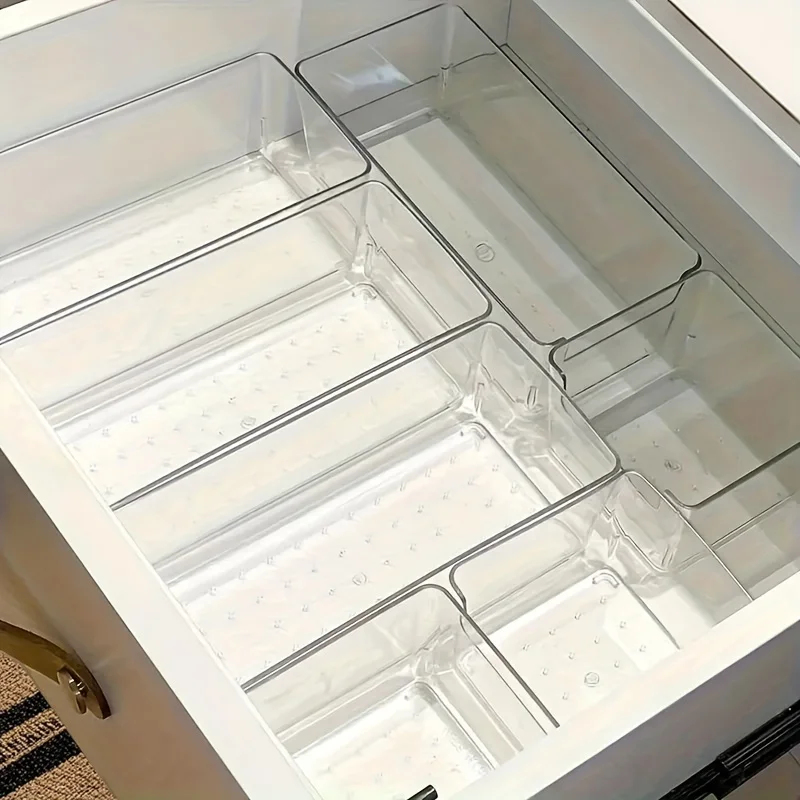 Drawer Organizer Peg - 7pcs Transparent Plastic Cosmetics Organizer Set