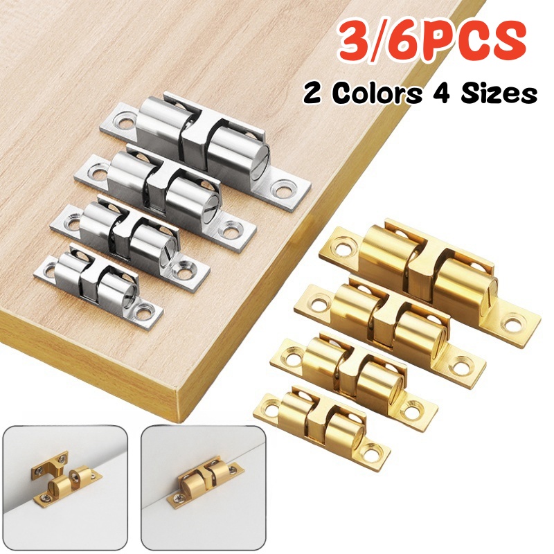 Furniture Hardware Brackets - 3/6pcs Cabinet Closet Door Ball Catch,Brass