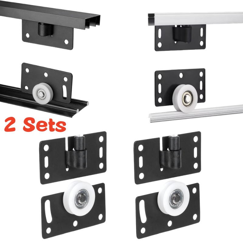 Furniture Hardware Kit - 2 Sets Sliding Closet Door Roller,Wardrobe