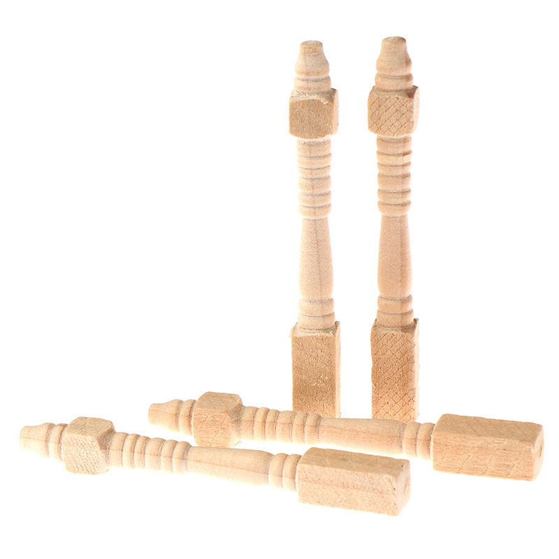 Furniture Hardware Brackets - 4Pcs 1:12 Dollhouse Miniature Wooden Chair