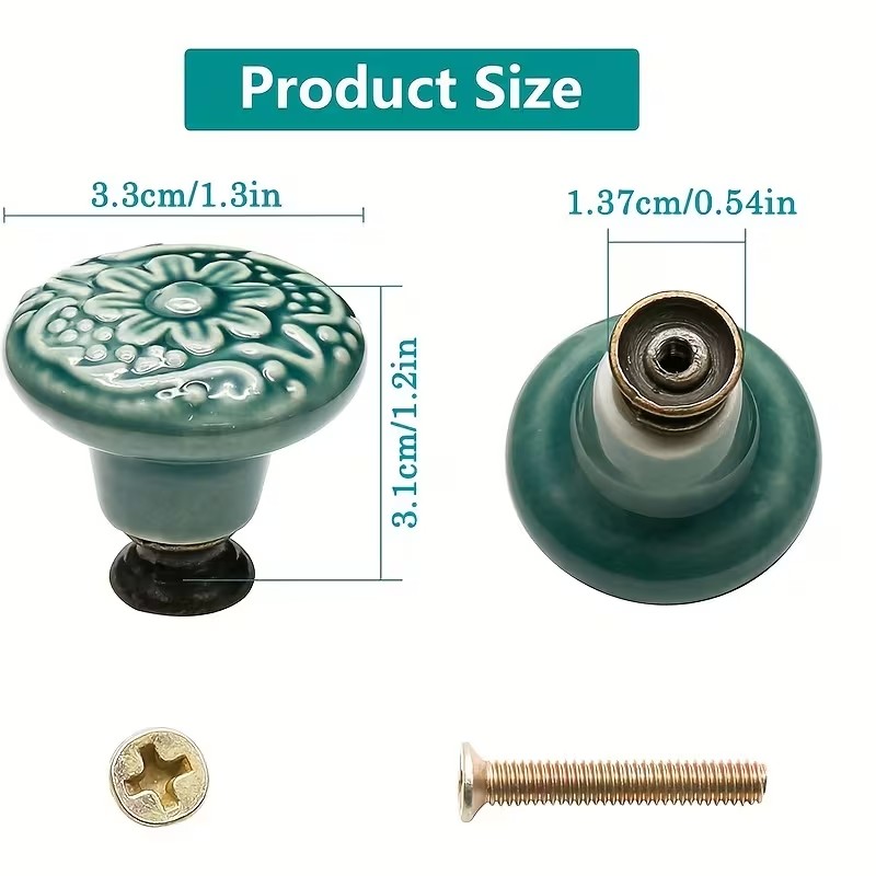 12pcs Ceramic Cabinet Knobs, F - đánh giá và giá Furniture Hardware Kit
