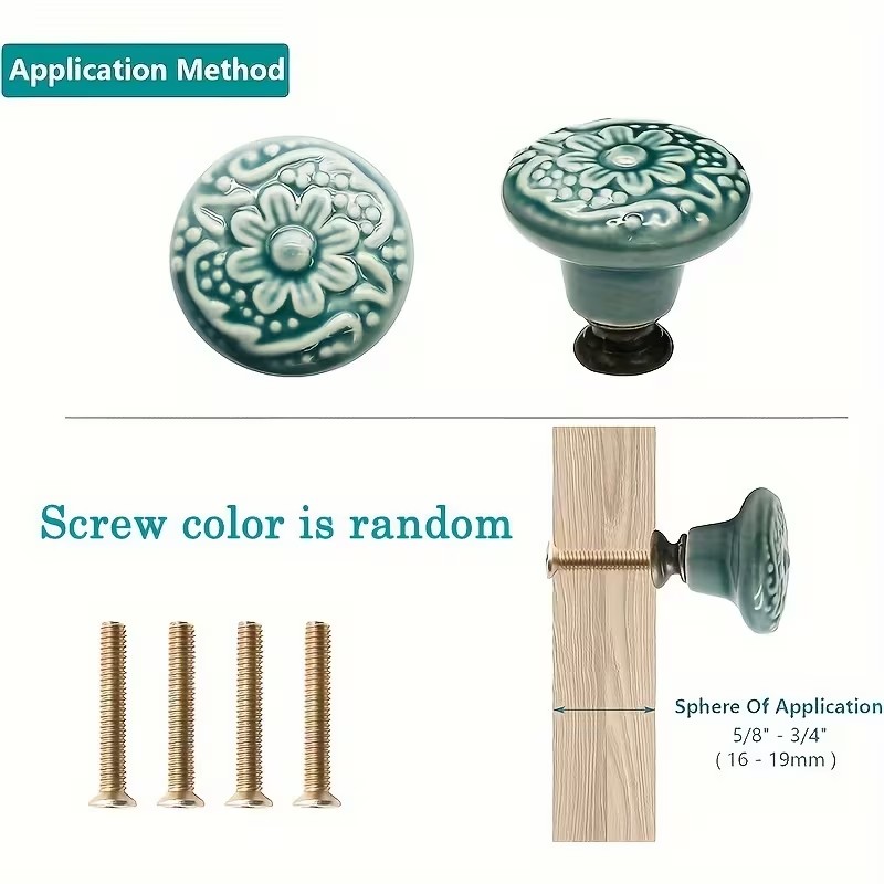 12pcs Ceramic Cabinet Knobs, F - đánh giá và giá Furniture Hardware Kit