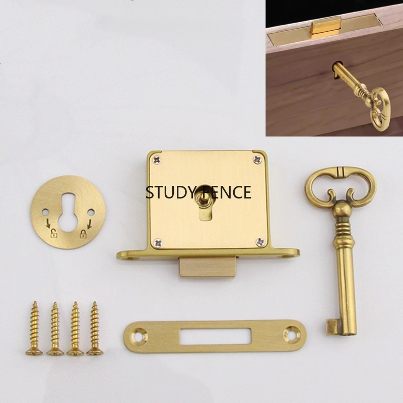 1PC Antique Metal Drawer Lock  - đánh giá và giá Furniture Hardware Brackets