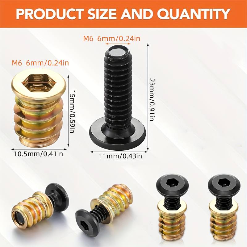 10PCS Nut Threaded Inserts Com - đánh giá và giá Furniture Hardware Kit